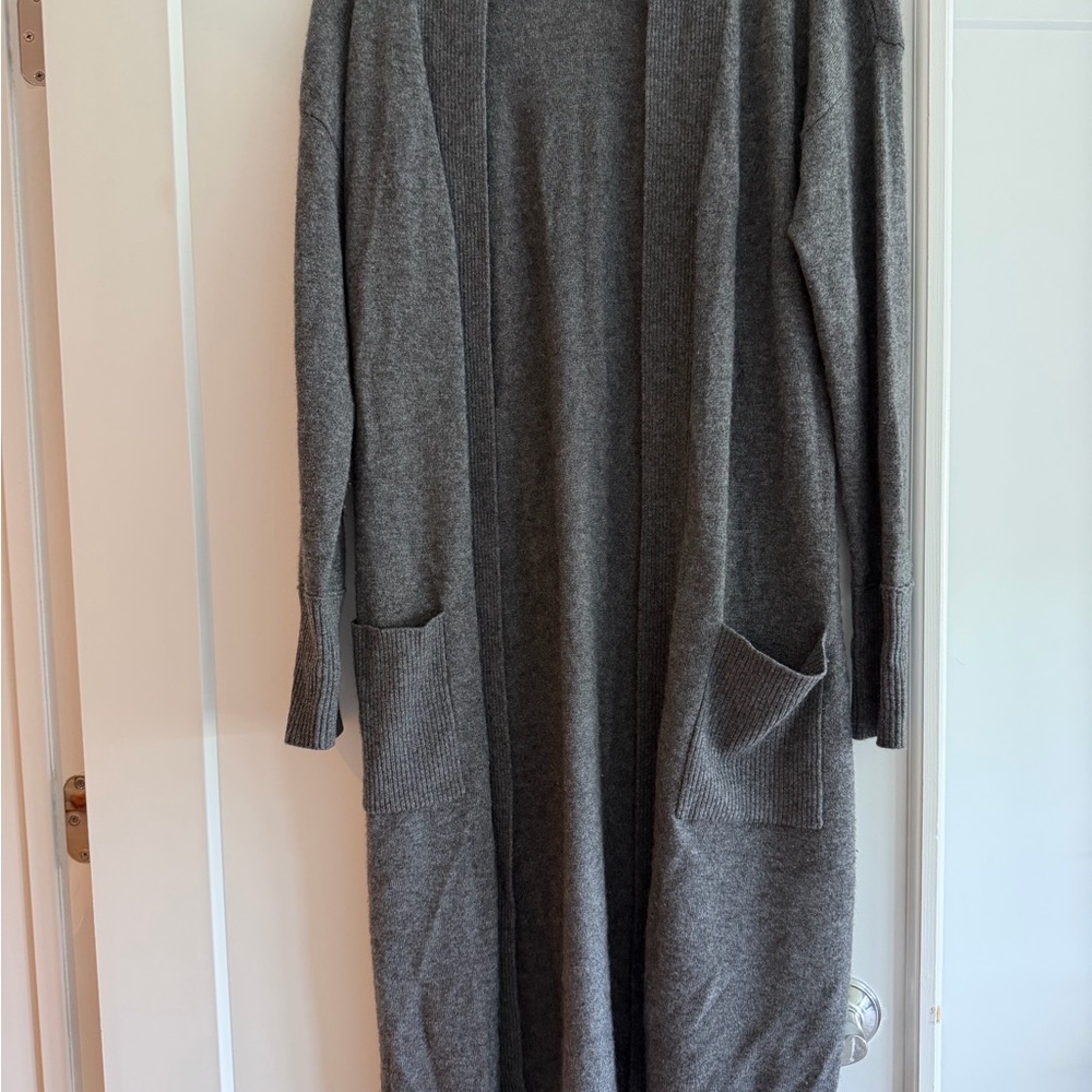 Aqua Cashmere Soft Gray Open Cardigan